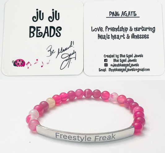 Pink Agate Bracelet- Freestyle Freak