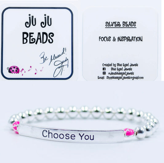 Silver Beaded Bracelet - Choose You